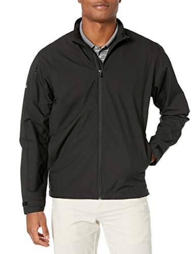 Callaway Men’s Long Sleeve Full-Zip Wind Jacket, Wind and Water Resistant Performance Apparel (Available in Big & Tall), Black, Medium
