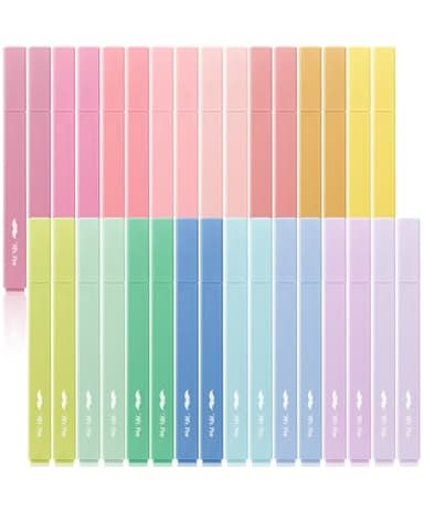 Mr. Pen- Aesthetic Highlighters, 32 Pack, Chisel Tip, Pastel Colors, Bulk, Cute Highlighters Assorted Colors, for Journaling, School, Office, Home, Back to School Supplies