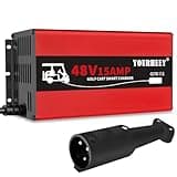 15 Amp 48 Volt Golf Cart Battery Charger for Club Car DS&Precedent, Replace Club Car Charger 48 Volt, 4-6H Full Charge Portable Golf Cart Charger for Lead Acid Battery, AGM, Gel,4Lbs