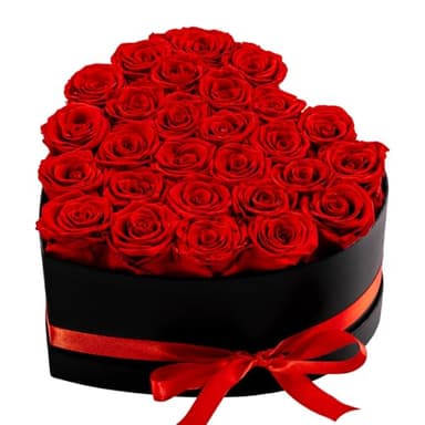 Hover Flower 27 Forever Preserved Flowers in a Box, Vanlentines Day Gifts for Her, Eternal Roses Flowers for Delivery Prime, Birthday Gifts for Women Mom Grandma Wife (Red)