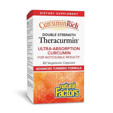 Natural Factors, CurcuminRich Double Strength Theracurmin, 60 mg, Just 1 Capsule Daily, Formulated for Superior Absorption, 60 Count (Pack of 1)
