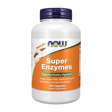 NOW Foods Supplements, Super Enzymes, Formulated with Bromelain, Ox Bile, Pancreatin and Papain,180 Capsules