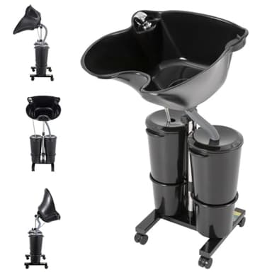 Electric Portable Shampoo Bowl Shampoo Table Hairdresser's Shampoo Basin Home Sink Shampoo Tray With Adjustable Height and Downspout; Sprinkler with On/Off Switch