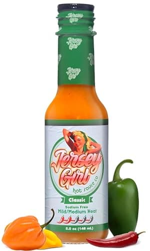 Jersey Girl Habanero Hot Sauce 5oz (Classic) Made with 4 Pepper Varieties (No Added Salt/Sodium Free)