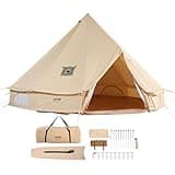VEVOR Canvas Bell Tent, 4 Seasons 3 m/9.8ft Yurt Tent, Canvas Tent for Camping with Stove Jack, Breathable Tent Holds up to 4 People, Family Camping Outdoor Hunting Party