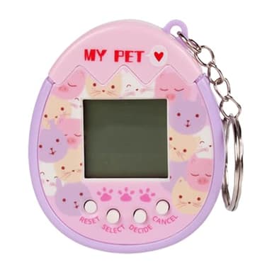FINLALO ​​Digital Pet Keychain - Giga Pets Electronic Virtual Pet Toy, Durable PP with Stress-Relief Design, Social Skills Development for Kids, Teens & Adults (Birthday Gift)​​ ﻿ (Pink)