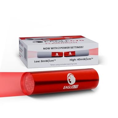 Eagle670 670nm Red Light Therapy for General Wellness 8mW/cm2-130mW/cm2 | USA Lab Verified 670 nm Flashlight (LED) w/Spacing Tube | Easy on The Eyes - no Blue Light v1.0-3.0
