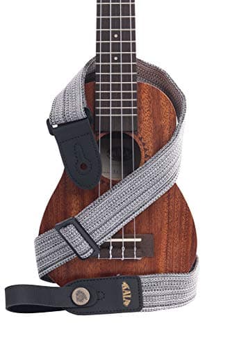 Kala Handmade Ukulele Strap, Adjustable 31-55" strap, Handmade in Brazil, Durable Two-Tone Heather Grey Pattern