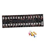 Once-a Day Monthly Pill Organizer Removable Lid for Easy Loading - Large Compartment Pill Box Medications for Entire Month Plus a Compartment for Extra Pills BPA Free