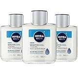 NIVEA MEN Sensitive Cooling Post Shave Balm with Vitamin E, Chamomile and Seaweed Extracts, 3 Pack of 3.3 Fl Oz Bottles