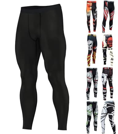 ROAR-INT Compression Pants Men MMA Leggings No-Gi Grappling Spats BJJ Pants Compression Tights Jiu Jitsu Spats (Simple-Black, Small)