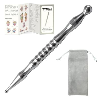 Acupuncture Pen, Premium Stainless Steel Acupressure Pen for Muscle Tension Pain Relief, Trigger Point Massage Pen Manual Reflexology Tool