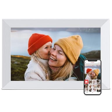 Digital Picture Frame, 10.1 inch Frameo Digital Frame WiFi, 1280 * 800 IPS HD Touchscreen, 32GB Storage, Instant Share Pictures Video, Smart Photo Frame Electronic, Gifts for Mom, House Warming