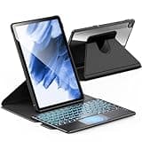 INFILAND for Samsung Galaxy Tab A9 Plus 5g Case with Keyboard High Precision Trackpad & 7 Color Backlight 360 Degree Rotating, Detachable Wireless Keyboard Case for Tab A9+ 11 inch 2023, Black