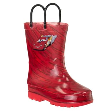 Josmo Boys Girls Character Boots – Waterproof Rubber Rainboots, Red, 7-8 (Toddler)