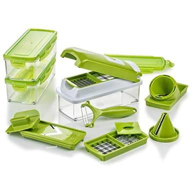 Genius Nicer Dicer Smart Julietti (16 Pieces) Vegetable Cutter Spiral Cutter Multifunctional Cutter Mandolin Chopper Manual for Cutting Dicing Slicing Peel Julienne