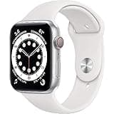 Apple Watch Series 6 (GPS + Cellular, 40mm) - Silver Aluminum Case with White Sport Band (Renewed)