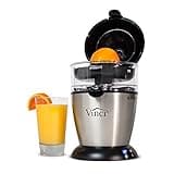 Vinci Hands Free Electric Citrus Juicer, 1-Button Juicer Machine, Orange Lime Grapefruit Lemon Squeezer, Easy to Clean Orange Juicer Squeezer, Black/Stainless Steel