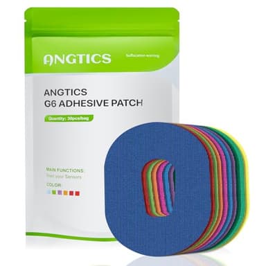 ANGTICS Dexcom G6 Adhesive Patches Waterproof, 30 Pack Multicolor Overpatch for Dexcom G6, Premium Transparent G6 Overlay Patches, Hypoallergenic & Skin-Friendly, Sensor is NOT Included