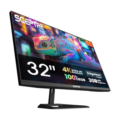 Sceptre 32-inch 4K UHD 3840 x 2160 Monitor 70Hz DisplayPort x2 HDMI x2 100% sRGB Build-in Speakers, Machine Black 2026 (U325W-UPT Series)