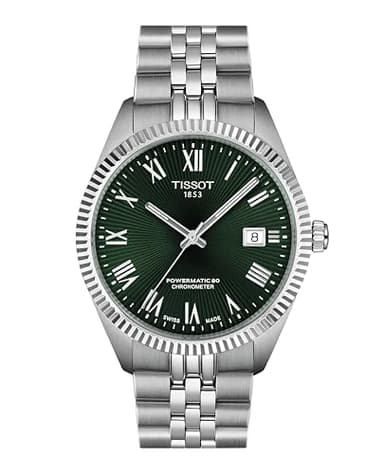 Tissot Ballade Powermatic 80 COSC 39mm, Swiss Automatic Watch for Men, Stainless Steel Case, Green Dial, T1564081109300