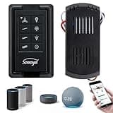 Universal Ceiling Fan Remote Control Kit, Smart Ceiling Fan Light Swtich Remote Replacement, Fan Speed Controller Home Devices Work with Alexa and Google Assistant, WiFi, 3 Speed, LED Dimmer (Black)