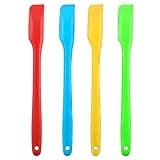 Yoku Made- Small Spatulas Set, Heat-resistant Mini Spatulas with Sharp and thin Edge, Nonstick Silicone Spreader, 10 Inches, 4 Pack