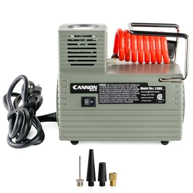 Cannon Sports Electric Ball Inflator Pump with Pressure Gauge - Powerful 1/8 HP Oil-Less Compressor, Inflates Balls, Exercise Balls, Tires, Pool Floats, Air Mattresses, and More