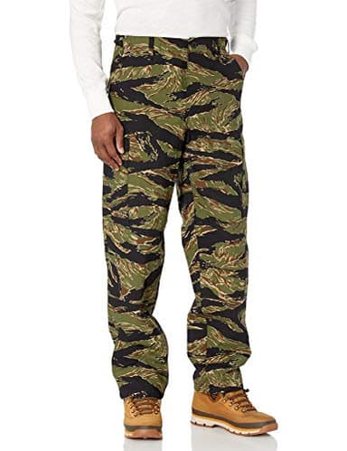 Tru-Spec Men's BDU Pants - Tactical Uniform Pants for Military and Law Enforcement, 100% Cotton Rip-Stop, Tiger Stripe - X-Small