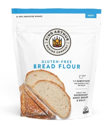 King Arthur Gluten-Free Bread Flour, 1:1 Replacement for Yeasted Recipes, 2 lb (Pack of 1) - Premium GF Flour for Artisan Boules, Bagels, Cinnamon Rolls & Burger Buns - Sorghum & Xanthan Gum
