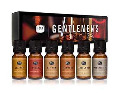 P&J Trading Fragrance Oils for Diffusers for Home Gentlemen's Set Fragrance Scents for Candle Making - Soap Making Supplies - Car Diffuser Scents - Essential Home Gift Set - Cedar, Sandalwood & More