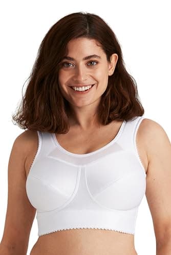 Miss Mary of Sweden Cotton Simplex Womens Non-Wired Low Impact Sports Bra 38C White