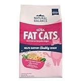 Natural Balance Fat Cats Low-Calorie Dry Cat Food for Overweight Adult Cats, Chicken Meal, Salmon Meal, Garbanzo Beans, Peas & Oat Groats Recipe, 15 Pound (Pack of 1)