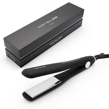 Corioliss Hair Straightener for Women Professional Extra Wide Titanium Plates Flat Iron UK Plug Black Soft Touch