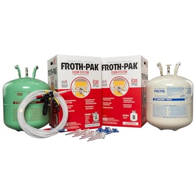 Froth Pak 630 Spray Foam Insulation Kit, 15 ft Hose – Closed Cell, 2 Part Foam Sealant, Yields Up to 630 Board ft