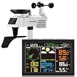 Sainlogic Wireless Weather Station with Outdoor Sensor, 8-in-1 Weather Station with Weather Forecast, Temperature, Air Pressure, Humidity, Wind Gauge, Rain Gauge, Moon Phrase, Alarm Clock (No WiFi)