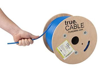 trueCABLE Cat6 Riser (CMR), 500ft, Blue, 23AWG 4 Pair Solid Bare Copper, 550MHz, PoE++ (4PPoE), ETL Listed, Unshielded Twisted Pair (UTP), Bulk Ethernet Cable