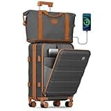 imiomo Carry on Luggage Airline Approved with TSA Lock, Hard Shell 20 Inch Travel Carry-on Suitcase with Spinner Wheels and Charging Port, Grey
