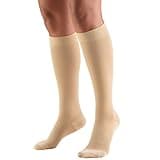 Truform 30-40 mmHg Compression Stockings for Men and Women, Knee High Length, Closed Toe, Beige, Large