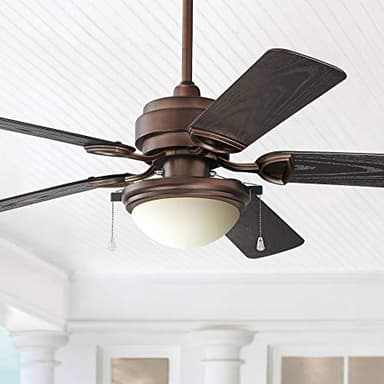 Casa Vieja 52" Marina Breeze Industrial Rustic Farmhouse Indoor Outdoor Ceiling Fan with LED Light Oil Brushed Bronze Brown Wet Rated for Patio Exterior House Home Porch Gazebo Garage Barn
