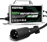 15 AMP 48 Volt Golf Cart Battery Charger for Club Car with 3-Pin Round Plug, 20% Faster & Safer, 900W Club Car Battery Charger for Lead Acid Battery, Automatic Power-Off Protection & IP67 Waterproof