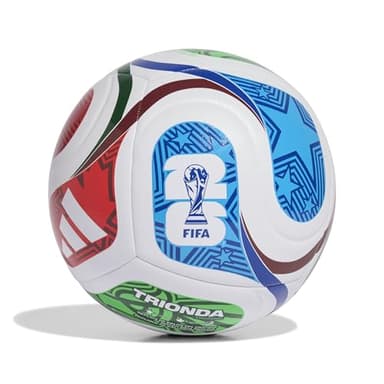 Adidas Unisex-Adult World Cup Soccer Ball, White/Team Royal Blue/Solar Blue/Power Red, 5
