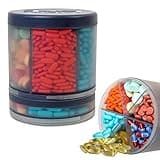 Monster Supplement Medication Pill Dispenser with 10 Adjustable Compartments - Extra Large Pill Bottle - Easy to Dispense (Monster Fit 10)