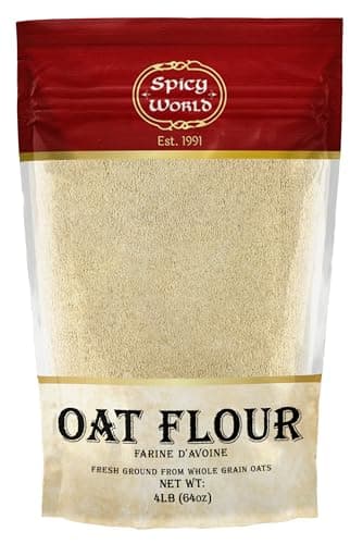 Oat Flour Whole Grain 4 Pound Bag (64oz) - Pure, USA Grown, For Baking & More, Non-GMO, Great Wheat Substitute - by Spicy World