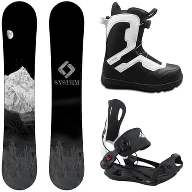 System MTN Snowboard and MTN Rear Entry Step in Bindings w/Pro Twist Boots Men's Complete Snowboard Package (Pro Twist Boots 11/ Large Bindings, 159 cm)