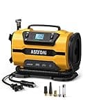 AstroAI Tire Inflator Portable Air Compressor Pump 150PSI 12V DC/110V AC with Dual Metal Motors &LED Light， Automotive Car Accessories&Two mode for car, bicycle tires and air mattresses, Yellow