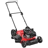 PowerSmart 21 in. Gas Lawn Mower, 125cc Briggs and Stratton Engine 2-in-1 Mulching Side-Discharge Push Mower with 6-Positions Height Adjustment, High Rear Wheels