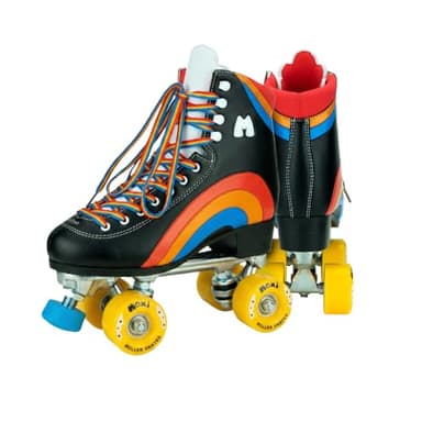 Moxi Rainbow Rider Roller Skates for Women - Beautiful, Durable, Supportive Rainbow Skates with Padded Lining, a Sturdy Plate, and Soft Outdoor Wheels - Asphalt Black - Size 9