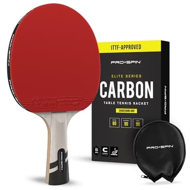 PRO-SPIN Ping Pong Paddles – ITTF Approved Professional Table Tennis Rackets with Carbon Fiber for Superior Control | 7-Ply Blade, Premium Rubber, 2.0mm Sponge (Red, 1-Pack)