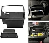 HECASA Center Console Safe Storage Box Compatible with 2015-2022 Ford F150 Raptors F250 F350 Super Duty Powder Coated Steel